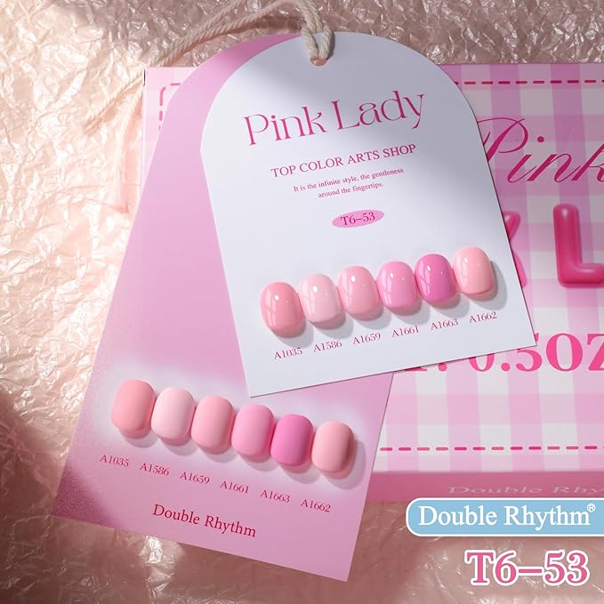 Double Rhythm 6 Pcs 15 ML Gel Polish Set Same Color Same Bottle Soak Off Gel Polish Kit Nail Art Manicure Salon DIY at Home for Women (Neutral Skin Pink Nude Beige -T6-53)