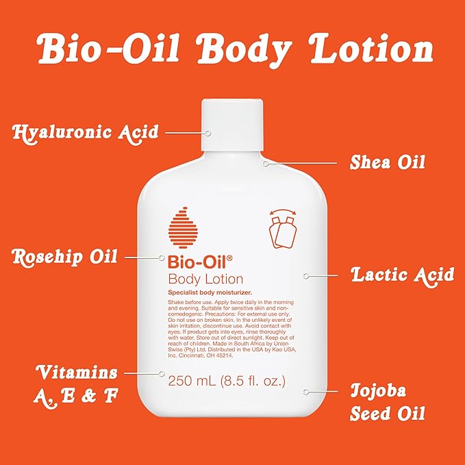 Bio-Oil Moisturizing Body Lotion for Dry Skin, Ultra-Lightweight High-Oil Hydration, with Jojoba, Rosehip, Shea, and Hyaluronic Acid, 8.5 Oz