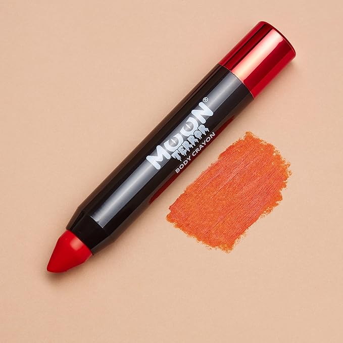 Halloween Face Paint Stick Body Crayon by Moon Terror, SFX Make up - Pumpkin Orange - Special Effects Make up - 0.12oz