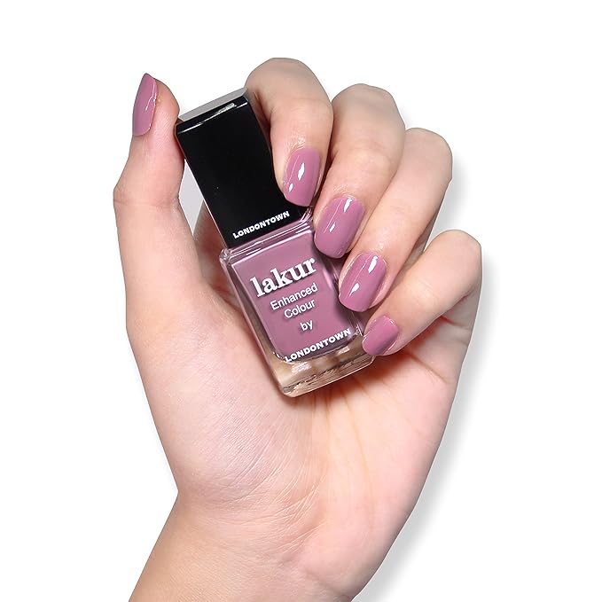 LONDONTOWN lakur Nail Polish - Chip-Resistant, Non-Toxic, Conditions & Hydrates Nails | Glossy Mauve, Plush, .40 fl oz