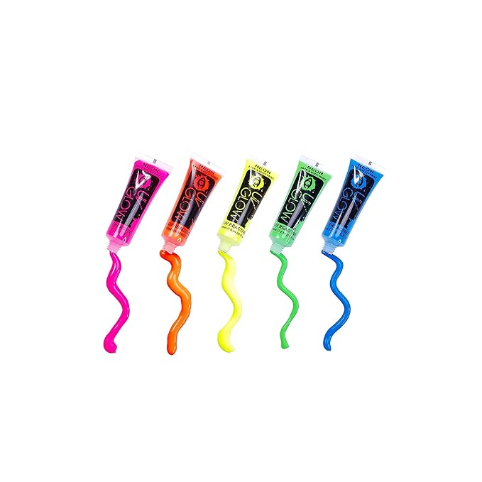 Blacklight Face and Body Paint 0.34oz - Neon Fluorescent (0.34 Fl Oz (Pack of 5))