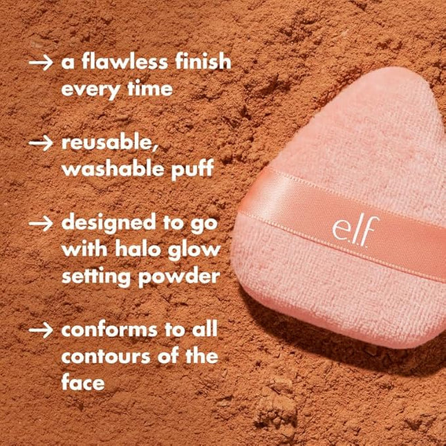 e.l.f. Halo Glow Powder Puff | Soft | Reusable | For Loose Or Pressed Powders | Pack of 2