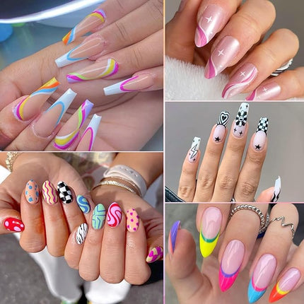 Gorvalin Nail Art Pens for Nail Painting, 12 Colors 0.7mm Nail Art Marker Pens for Valentine' Day Painting Nail Point Graffiti Dotting Liner Pen for Home Salon Quick Dry Manicure