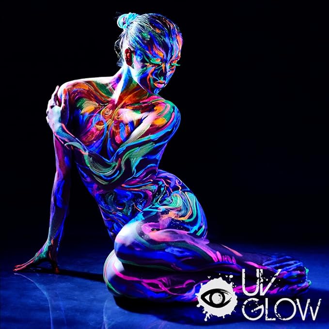 Blacklight Face and Body Paint 0.34oz - Neon Fluorescent (0.34 Fl Oz (Pack of 7))