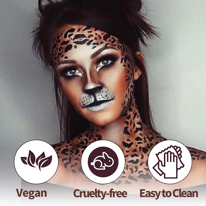 MEICOLY Brown Face Body Paint,2.37Oz Tube Water Based Maroon Face Paint for Deer Cosplay Makeup,Washable Body Paint for Halloween Stage SFX Special Effects Makeup,Face Painting for Adults Kids