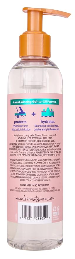 Tree Hut Moroccan Rose Moisturizing Shave Oil, Gel-to-Oil Formula, Ultra Hydrating Barrier for a Close, Smooth Shave, For All Skin Types, 7.7 fl oz