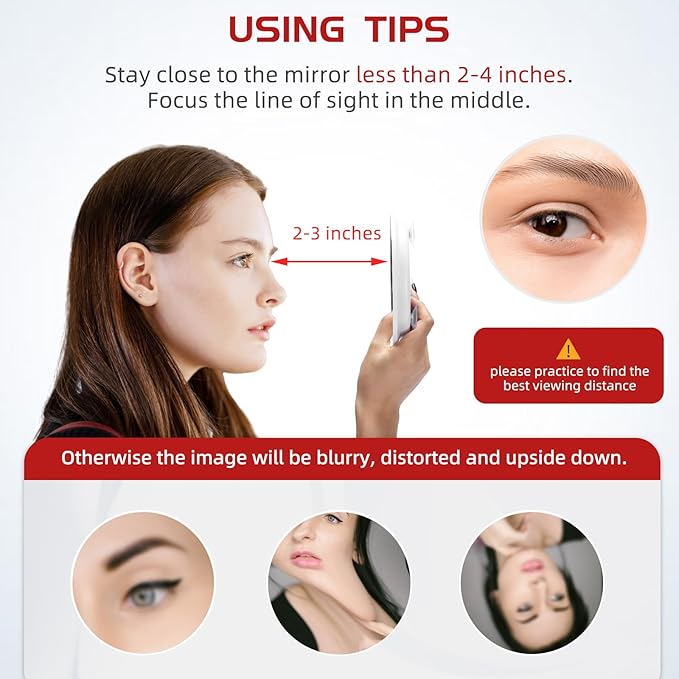 20X Makeup Magnifying Mirror, Round 6inch Travel Magnified Mirror with 3 Suction Cups Mounting, 20X Handheld Travel Magnification and Tweezers Kit, Use for Blackhead/Blemish Removal