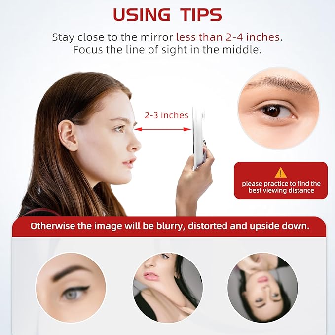 20X Makeup Magnifying Mirror, Round 6inch Travel Magnified Mirror with 3 Suction Cups Mounting, 20X Handheld Travel Magnification and Tweezers Kit, Use for Blackhead/Blemish Removal