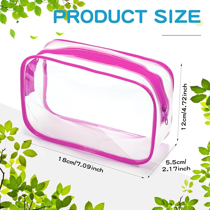 Weewooday 12 Pieces Clear Makeup Bags Cosmetic Storage Bags PVC Zipper Pouches Travel Waterproof Makeup Plastic Case for Women Organizing Toiletries Traveling Bathroom