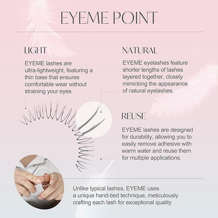 EYEME Cutting Eyelash NO.V36 – 5 Set Pack, Flexible Wispy Cluster Lashes for a Soft & Natural Look, Short Front Design for a Subtle & Innocent Eye Effect, Customizable & Comfortable Fit, K-Beauty