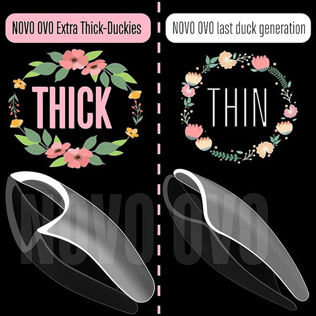 NOVO OVO Halloween Extra Thick Duck Feet Nail Tips Full Cover with Moon Curve for Press on Acrylic, Medim Long Clear Pre-Etched Matte Flare Wide French Soft Gel False Nail Extension x 15 Sizes 240 pcs