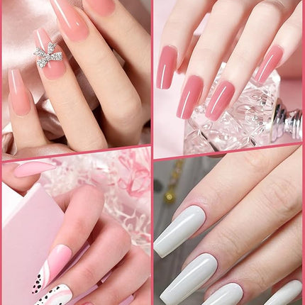 EBANKU Solid Builder Gel for Nails- 6 Colors Hard Gel for Nails Kit White Pink Solid Sculpture Gel Non-Sticky Modeling Gel Nail Extension with 3D Silicone Mold for Mother Day's Carving