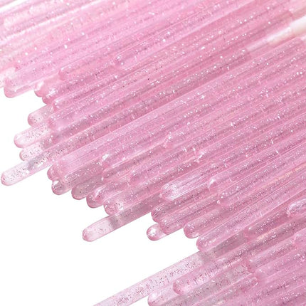 100 Pieces Lipstick Wands Disposable Lip Gloss Cosmetic Applicator Ctystal Lip Wands Bulk- Pink