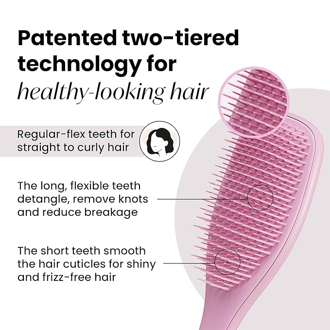 Tangle Teezer Ultimate Detangler Brush for Wet & Dry Hair, Eliminates Knots & Reduces Breakage for All Hair Types, Amazon Exclusive Rosebud