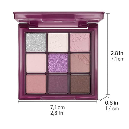 K'APEINE 9 Colors Eyeshadow Palette, Purple Glitter Pink Matte Eye Shadow Brown Nude Eye Makeup Palette Shimmer Sparkly Eyeshadow Kit for Women Cosplay Halloween Ursula Witch Costume Parties-purple