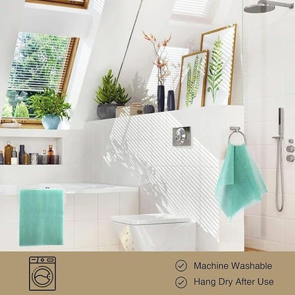 UJFQBH 2 Pieces African Bath Sponge African Net Long Net Bath Sponge Exfoliating Shower Body Scrubber Back Scrubber Skin Smoother,Great for Daily Use (Green)