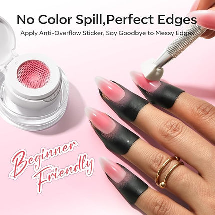 modelones Pat Paint Gel Nail Polish, 6 Colors Soak Off UV Patting Gel Polish Pigmented Colors for Ombre & Gradient & Blush Blooming & French Tip Nail Art, Rose Garden