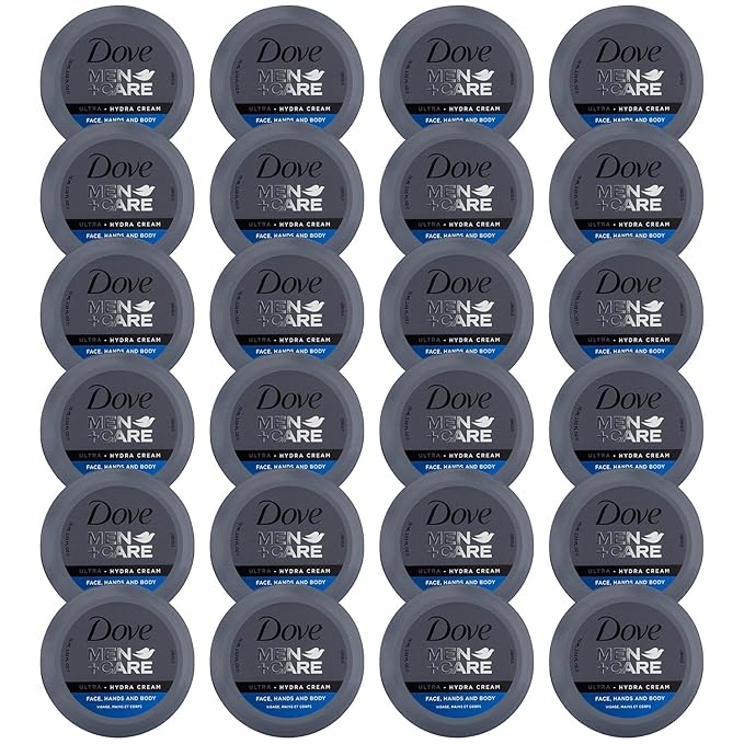 Dove Men+Care Ultra Hydra Cream - Dove Lotion, 3-In-1 Advanced Skin Care for Men, Face Cream, Hand & Body Lotion for Dry Skin, 2.53 Fl Oz (Pack of 24)