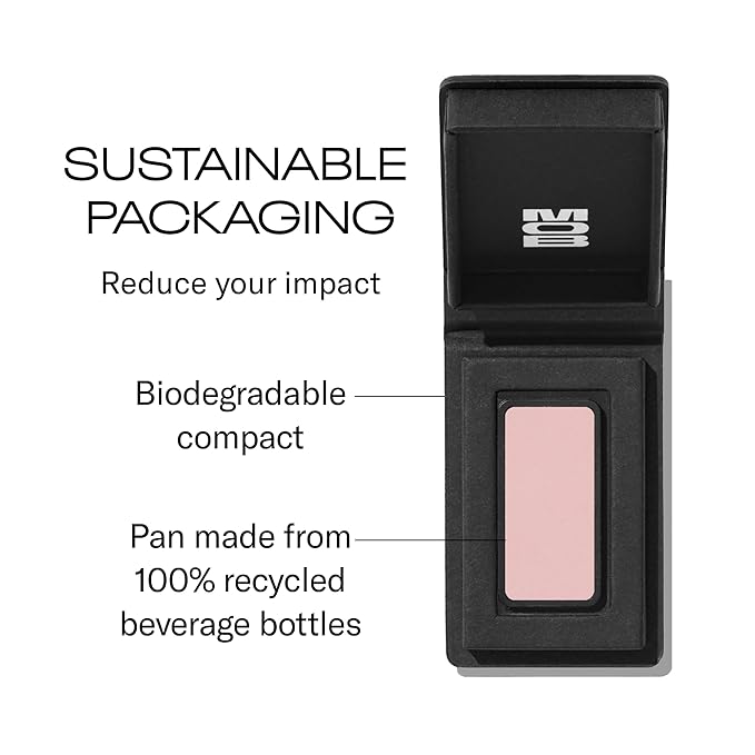 MOB Beauty Cream Clay Eyeshadow M88 – Softest Dusty Pink | Skincare-Infused, Vegan, Blendable Cream-to-Velvet Finish, Buildable Pigment, Clean Eyeshadow in Sustainable, Biodegradable Compact