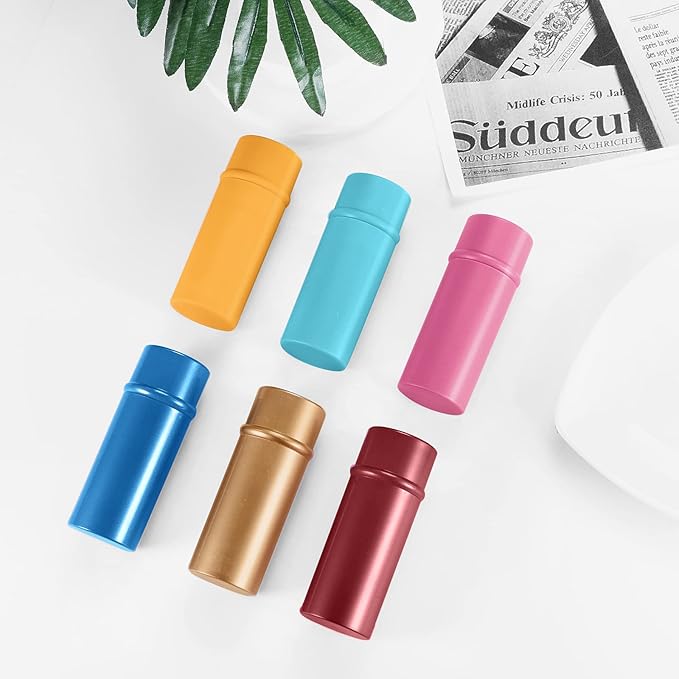 Vtrem Retractable Kabuki Brushes Travel Face Blush Brush Makeup Brush Portable Small Soft Powder Brush with Cover for Blush, Bronzer, Buffing, Flawless Powder, Cosmetics Tool, Blue/Red/Yellow