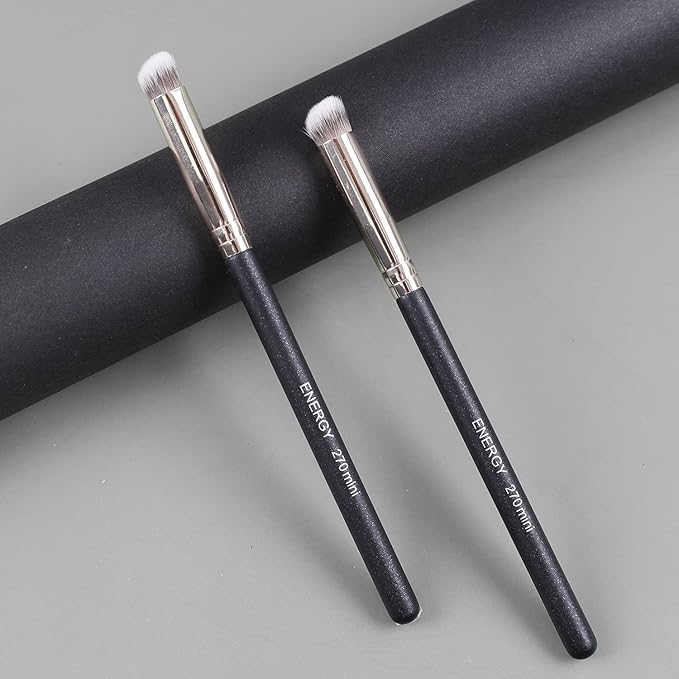 ENERGY Under Eye Concealer Brush Mini Flat Angled Kabuki Foundation Brush with Synthetic Bristles for Concealing Blending Setting Buffing with Powder Liquid Cream Cosmetics Vegan Makeup Brushes