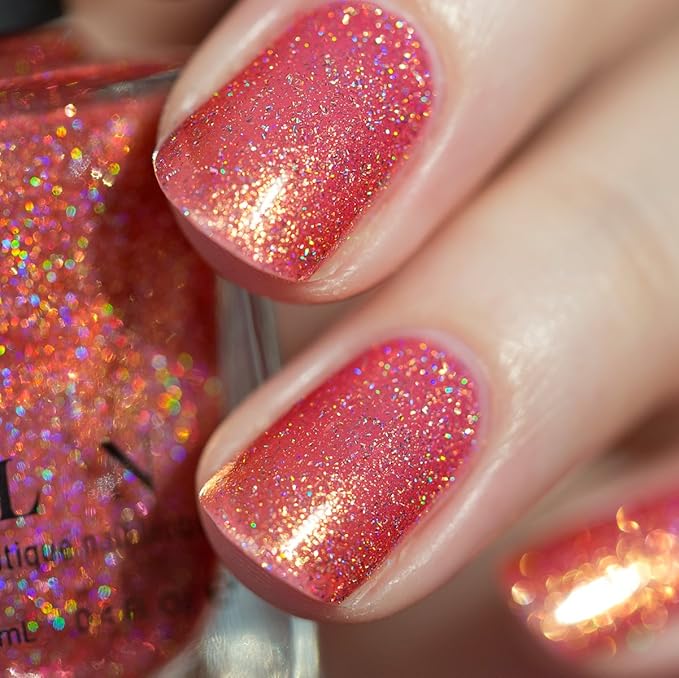 ILNP Citrus Punch - Orange Coral Holographic Nail Polish