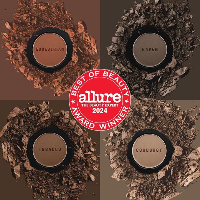 Joey Healy Luxe Brow Powder, Natural and Soft Definition Eyebrow Powder, Waterproof Brow Makeup Formula, Tobacco (Brunette)