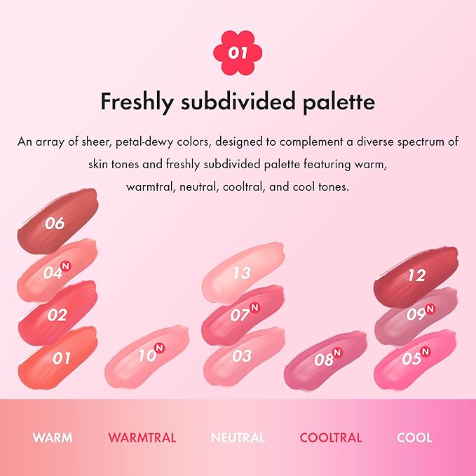 Amuse SEOUL Daisy Flower Dew Tint 12 SUNDAY | 35% High-moisture Water Tint, Long-lasting, Vitamin E Acetate, Moisturizing, No Peel Off, Lip Treatment, Non Sticky, Korean Lip Tint for Dry Lips