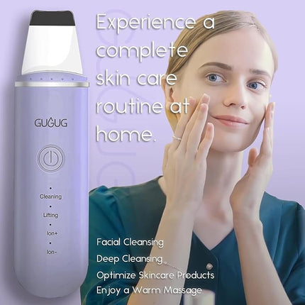 GUGUG Skin Scrubber Face Spatula, 4 Modes Skin Spatula Blackhead Remover Pore Cleaner-Purple