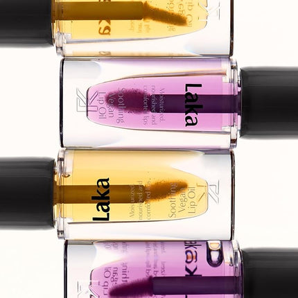 Laka Soothing Vegan Lip Oil, 4.5g/0.15oz., Nourishing Formula with Jojoba Seed Oil for Healthy Lips, Cracked and Chapped Lips, Vegan, K-Beauty (#Nourishing Yellow)