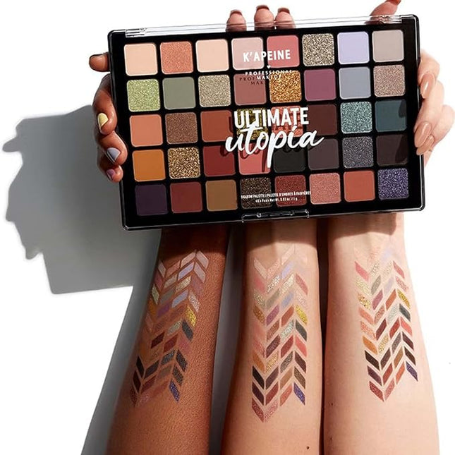 K'APEINE Nude Neutral Eyeshadow Palette, 40Colors Matte and Shimmer Eye Shadows Smokey Goth Makeup Palette Warm Brown Waterproof Makeup Kit for Everyday, Versatile Makeup Looks