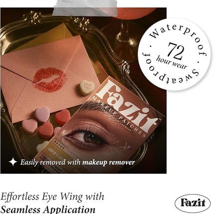 Fazit Makeup Patches - Cupid's Bow Eye Wings - Glow Up Make-Up Patches - Cute Glitter Makeup Accessories for Women - Cosmetic Glitter for Face