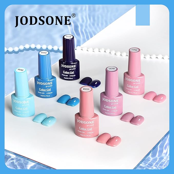 JODSONE Same Color Same Bottle 32 Colors Gel Nail Polish with U V Light Soak Off Glitter Base Top Matte Coat Manicure Salon Home DIY