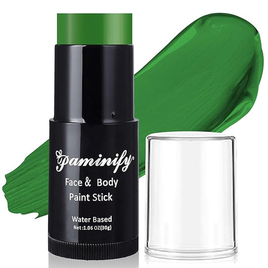 Witch Green Face Paint Stick,Water-Based Dark Green Body Paint Stick,Washable Full-Coverage Halloween Face Painting for Hulk Camo Hunting,Professional SFX Makeup for Cosplay,1.06 OZ