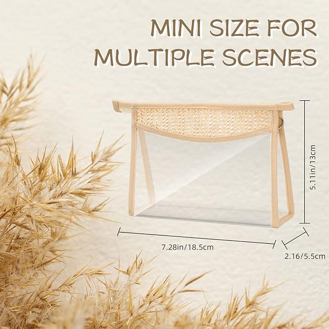 3 Pcs Boho Clear Cosmetic Makeup Bags with Zipper Small Toiletry Bag Multi Purpose Waterproof Pouch Travel Makeup Organizer Cosmetic Pouch for Women Men