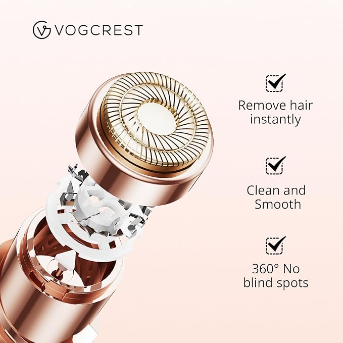 Replacement Heads for Facial Hair Removal: Original Heads Replacement Set for 2 in1 Eyebrow Trimmer - Painless Razor Head for Women - Suitable for VG VOGCREST Model VG-102, VG-1023, VG-1024