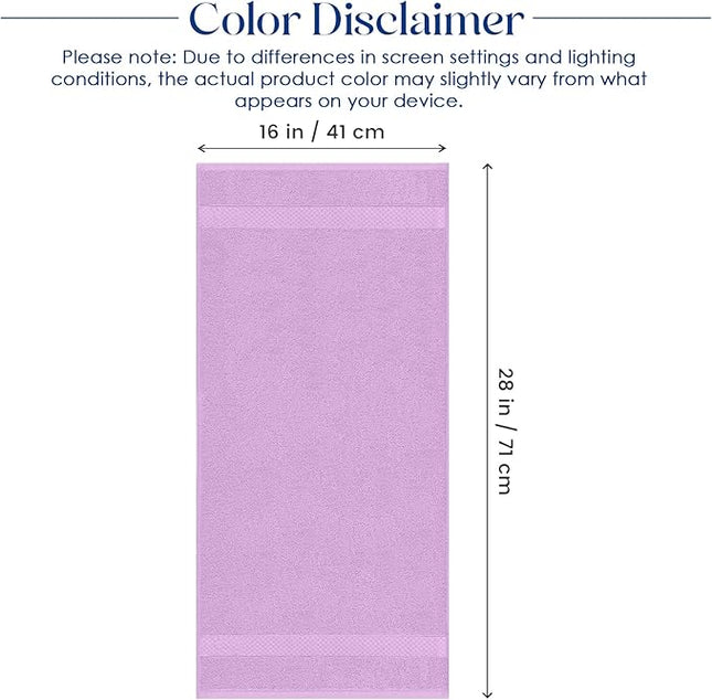 DAN RIVER 6-Pack Premium Hand Towels (16x28 Inches) - 100% Cotton, Ultra Soft, Lightweight, Highly Absorbent Towels for Bathroom, Spa, Gym, Salon, Hotel, and Travel - Lavender