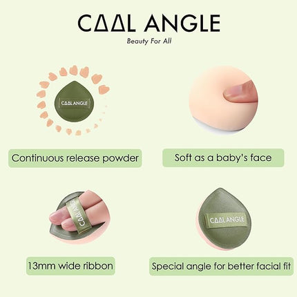 6Pack Makeup Sponge and Powder Puff Set with Blender Sponge for Liquid Foundation Concealer and BB Cream, Triangle Powder Puff for Loose Powder Setting and Oil Control