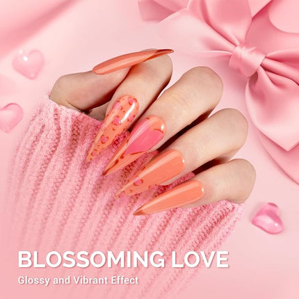 MelodySusie Coral Orange Gel Nail Polish, 0.5 fl oz Soak Off UV LED Creamy Orange Gel Polish Christmas Gift for Women Nail Art Manicure Salon DIY Nail Design Decoration at Home-1661