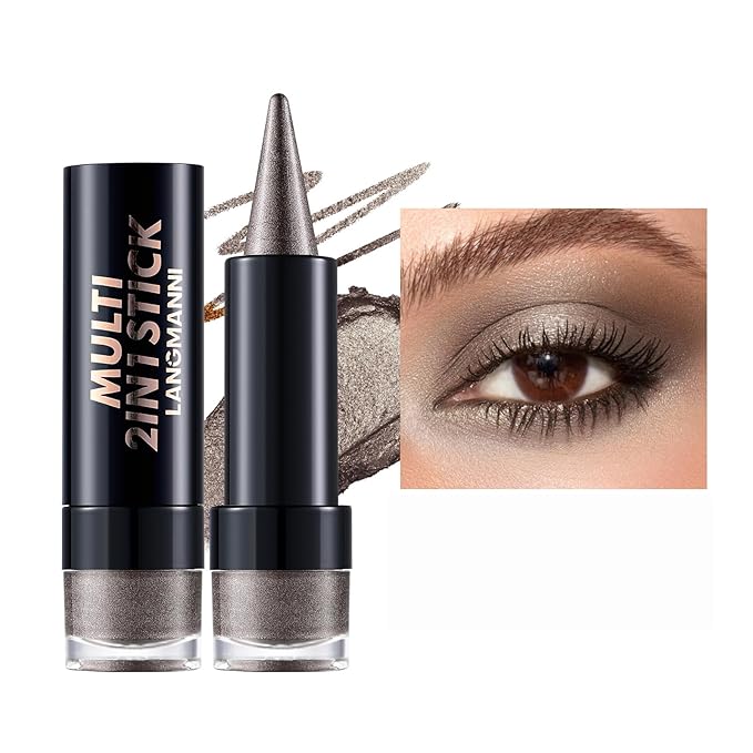 AMY'S DIARY Mocha Mis Eye shadow & Eyeliner Stick 2-in-1, Cream Eyeshadow Pencil + Gel Eyeliner | Waterproof, Smudge-Proof Eye Makeup Crayon for woman, Face & Lip | Twist-Up Eye Shadow Pen