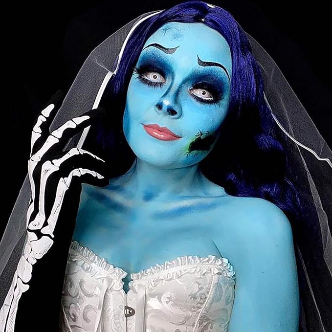 Mysense Light Blue Face Body Paint,Water Based Washable Face Paint,Non-toxic Cream Body Paint for Adults and Children Halloween SFX Cosplay Corpse Bride Sally Avatar Makeup,0.6oz
