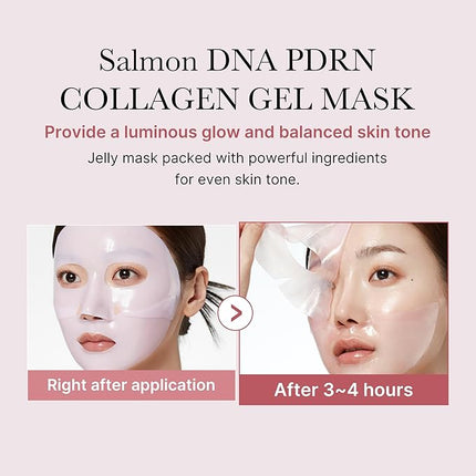 medicube Salmon DNA PDRN pink collagen jelly gel mask | overnight face mask for glass glow skin- elasticity, hydrating, firming and moisturizing | korean skincare, 28g, 1ea