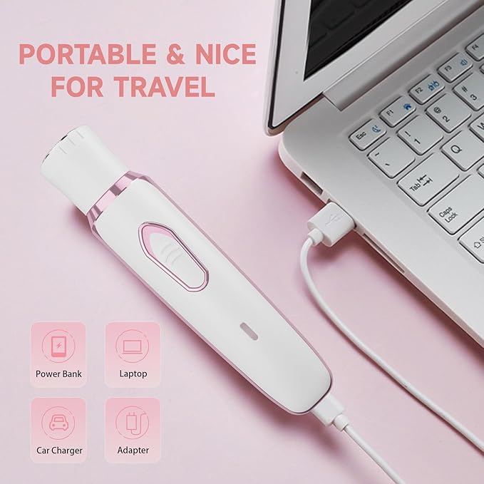 Electric Razors Shaver for Women Painless 4 in1 Women Shaver Cordless Rechargeable Facial Eyebrow Razors & Nose Hair Trimmer Lips Body Bikini Trimmer for Womens Grooming Kit 3028 White