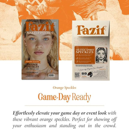 Fazit Makeup Patches - Orange Speckles - Glow Up Make-Up Patches - Cute Glitter Makeup Accessories for Women - Cosmetic Glitter for Face