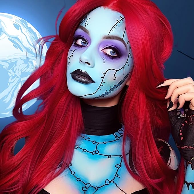 Mysense Light Blue Face Body Paint,Water Based Washable Face Paint,Non-toxic Cream Body Paint for Adults and Children Halloween SFX Cosplay Corpse Bride Sally Avatar Makeup,0.6oz