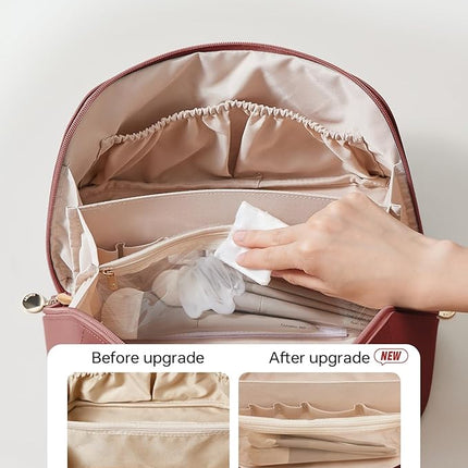 EACHY Travel Makeup Bag,Large Capacity Cosmetic Bags for Women,Waterproof Portable Pouch Open Flat Toiletry Bag Pattern Makeup Bag