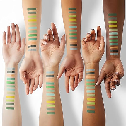 K'APEINE Green Eyeshadow Palette, Matte Glitter Eye Shadow Palette Pigmented Eye Makeup Palette 16 Colors Goth Eyeshade Kit for Rave Parties, Music Festival, Performance, Costume and Halloween