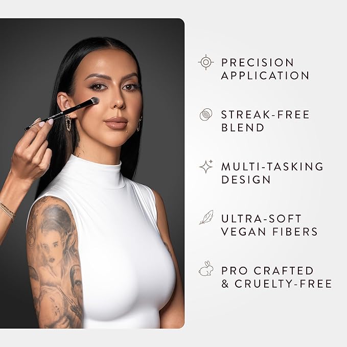 BK BEAUTY - NIKKI LA ROSE N16 PRO CONCEALER BRUSH – Precision Blending for Under-Eye & Spot Concealing, Flawless Coverage Without Streaks