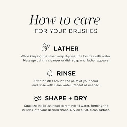 HALEYS Makeup Brush Set 5 pcs: Soft, Streak-free, Perfect Blending, Buff, Blurs and Smooth, Premium Luxury Vegan Bristles, For Liquid, Cream or Powder, Vegan, Cruelty-free, Sustainable Wood