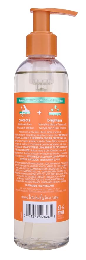 Tree Hut Tangerine Moisturizing & Hydrating Bare Shave Oil, Made with Soothing Jojoba Oil, Gel-to-Oil Formula Helps Prevent Razor Bumps, Ingrown Hairs, & Skin Irritation, 7.7 fl oz